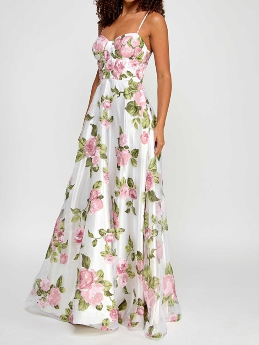 NEW with Tags, Floral Maxi Dress in Pink and Green,Sz2